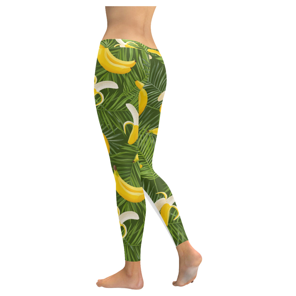Banana Palm Leaves pattern Women's Legging Fulfilled In US
