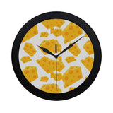 Cheese slice pattern Elegant Black Wall Clock