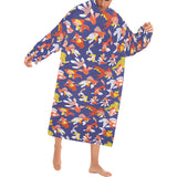 Goldfish Pattern Print Design 04 Blanket Robe with Sleeves