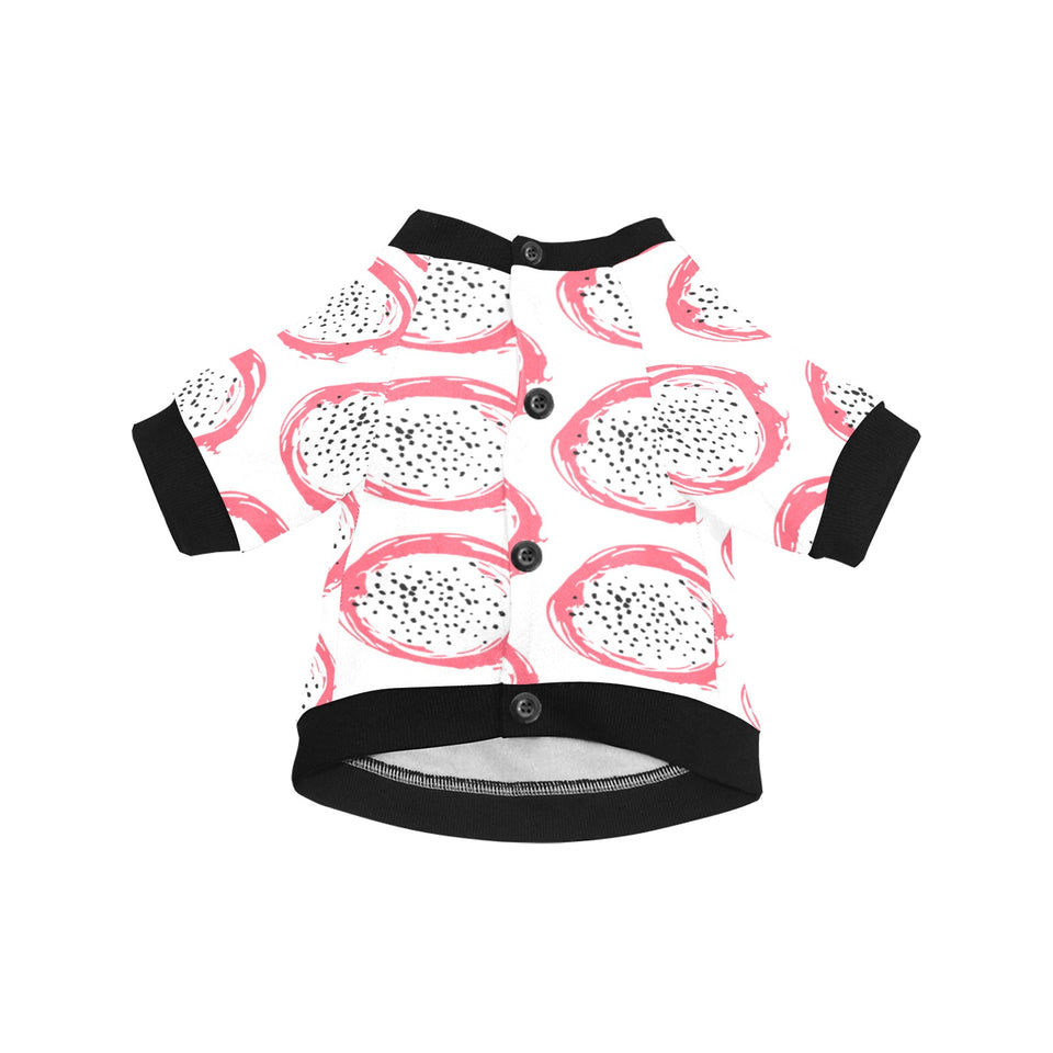 Hand drawn dragon fruit All Over Print Pet Dog Round Neck Fuzzy Shirt