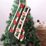 red and white tulips pattern Christmas Stocking