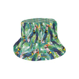 Colorful parrot exotic flower leaves Unisex Bucket Hat