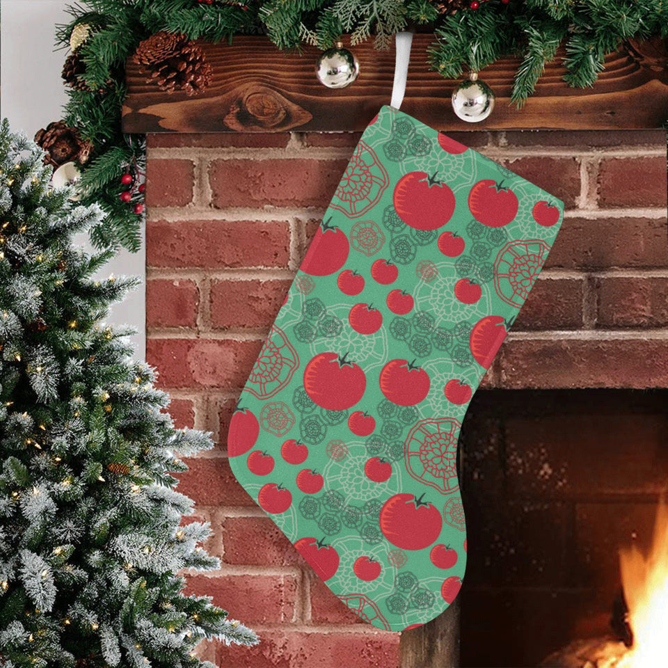 Tomato design pattern Christmas Stocking