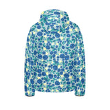 blueberry design pattern Kids' Boys' Girls' Padded Hooded Jacket