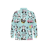 Cute baby panda pattern Men's Long Sleeve Polo Shirt
