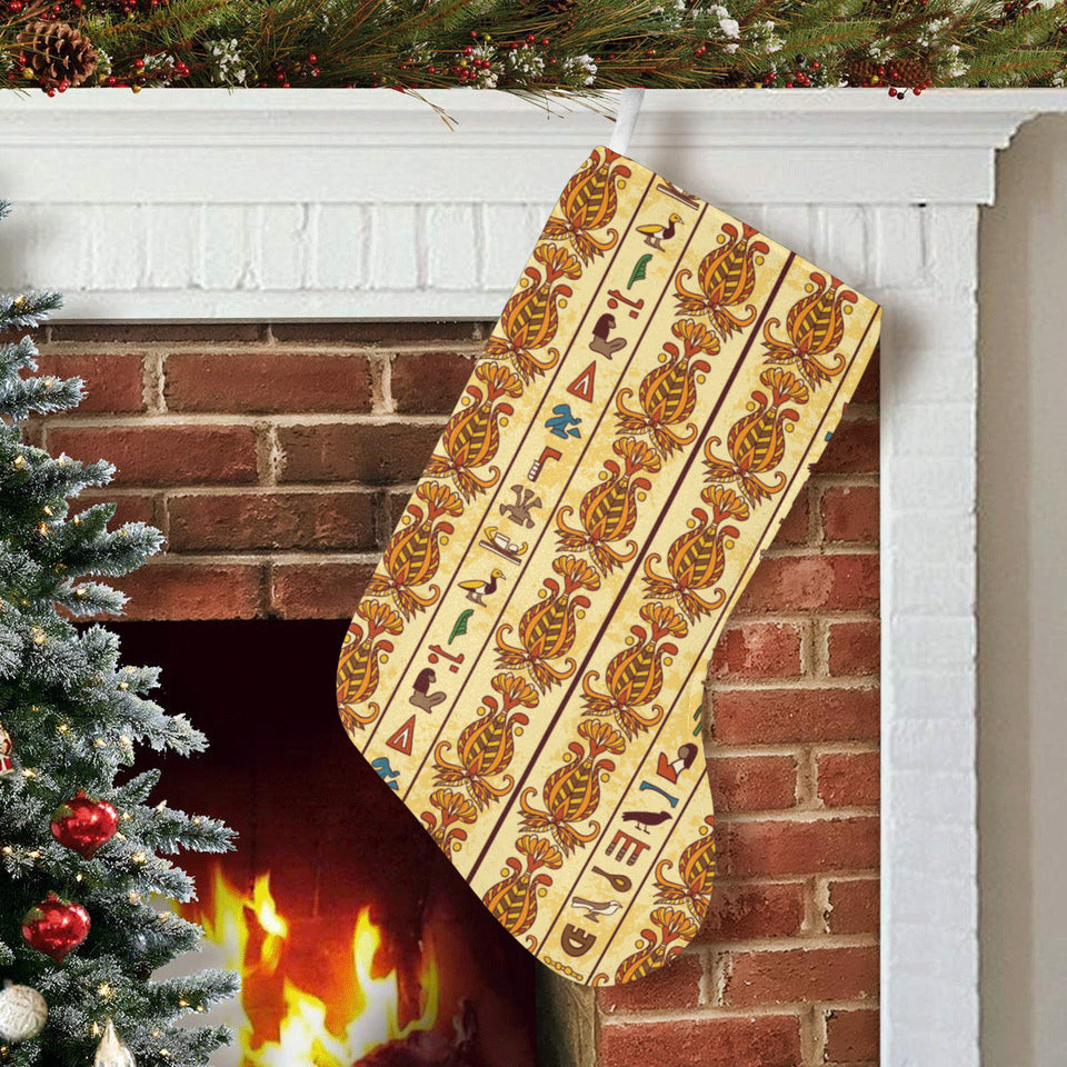 Egypt Hieroglyphics Pattern Print Design 04 Christmas Stocking