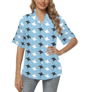 Stingray Pattern Print Design 03 Women's All Over Print Hawaiian Shirt