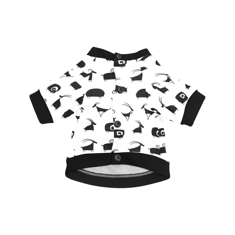 Goat ram pattern All Over Print Pet Dog Round Neck Fuzzy Shirt