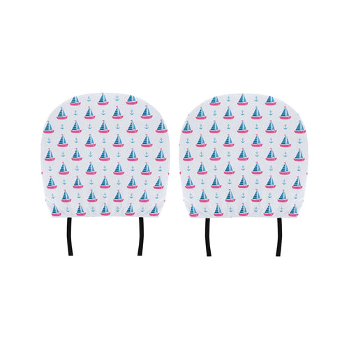 Sailboat anchor pattern Car Headrest Cover