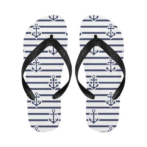 Anchor rope nautical  pattern Unisex Flip Flops