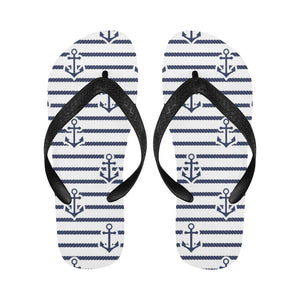 Anchor rope nautical  pattern Unisex Flip Flops