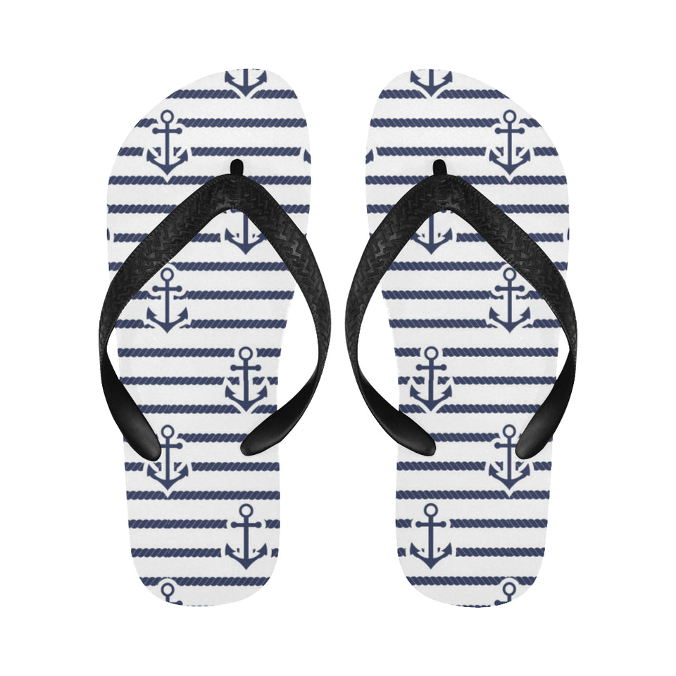 Anchor rope nautical  pattern Unisex Flip Flops