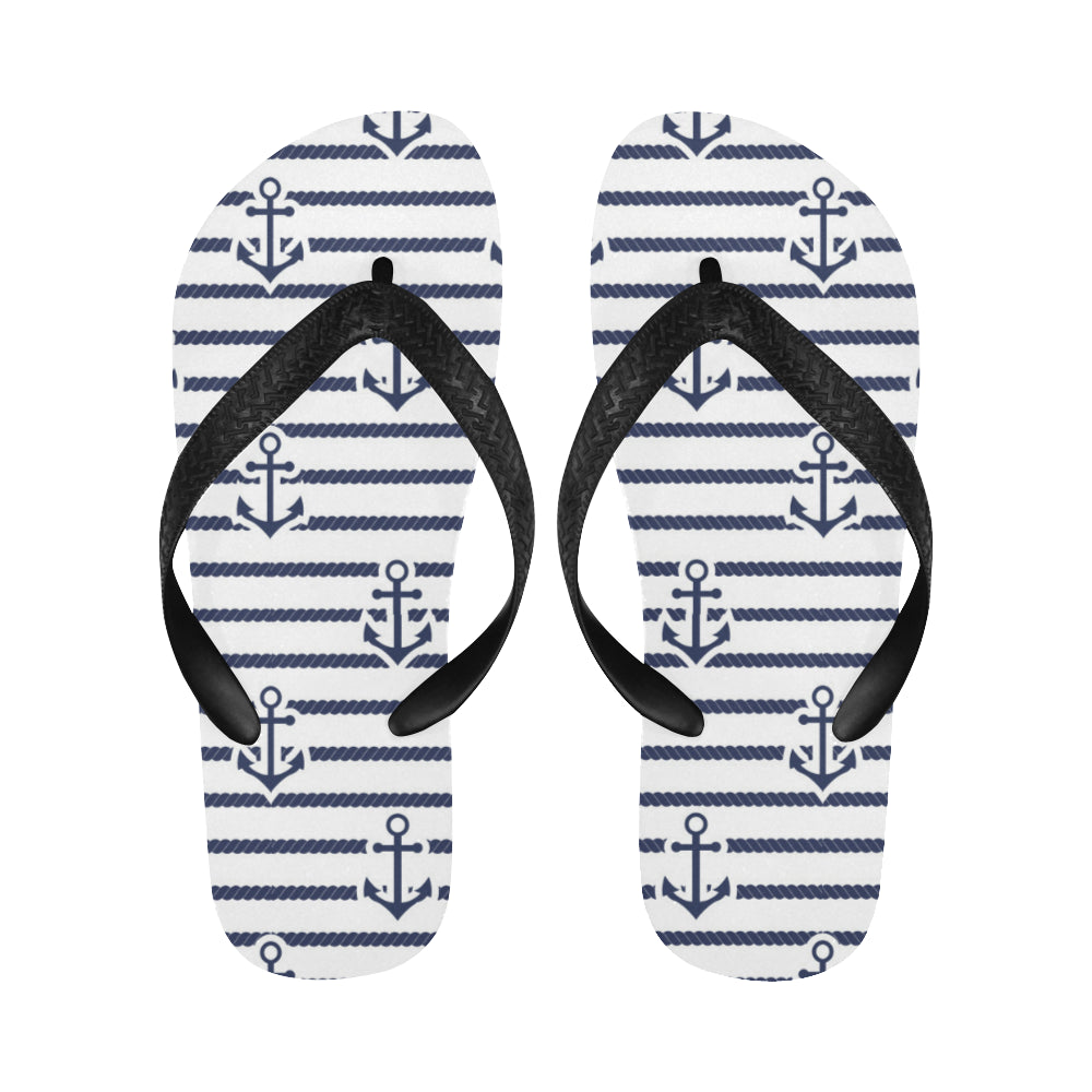 Anchor rope nautical  pattern Unisex Flip Flops