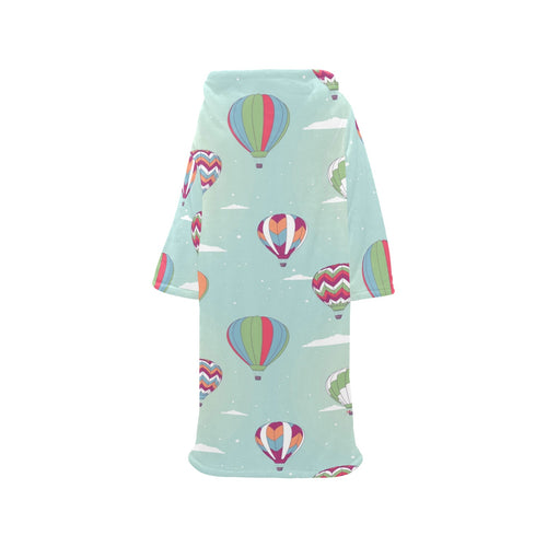 Hot Air Balloon design Pattern Blanket Robe with Sleeves