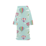 Hot Air Balloon design Pattern Blanket Robe with Sleeves