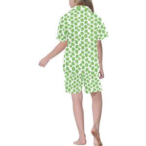 Hop pattern background Kids' Boys' Girls' V-Neck Short Pajama Set