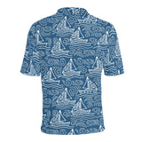 Hand drawn sailboat pattern Men's All Over Print Polo Shirt