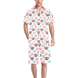 Pretzels Pattern Print Design 04 Men's V-Neck Short Pajama Set