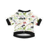 Cute dinosaurs pattern All Over Print Pet Dog Round Neck Fuzzy Shirt
