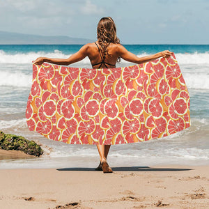 Tropical grapefruit pattern Beach Towel