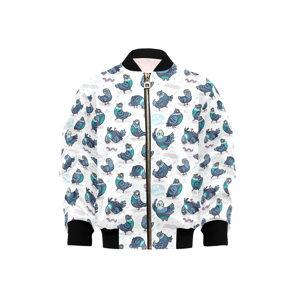 Pigeon Pattern Print Design 02 Kids' Boys' Girls' Bomber Jacket