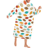 Colorful american football ball pattern Blanket Robe with Sleeves