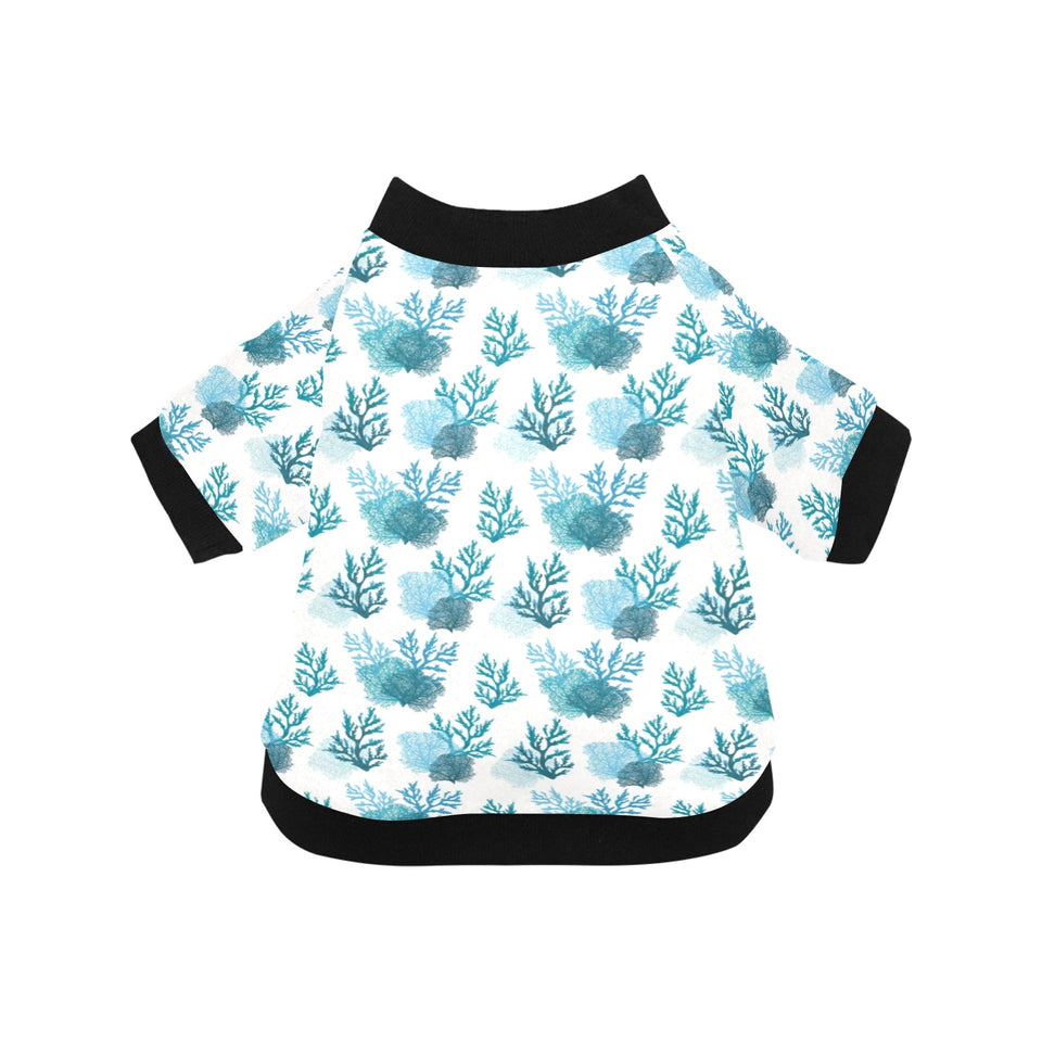 Coral Reef Pattern Print Design 04 All Over Print Pet Dog Round Neck Fuzzy Shirt