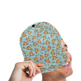 Hand drawn pizza blue background All Over Print Snapback Cap