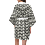 Coffee bean abstract modern pattern Women's Short Kimono Robe