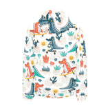 Cute Crocodile Pattern Men's Padded Hooded Jacket