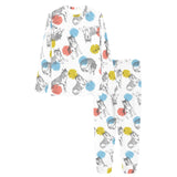 Siberian husky and colorful circle pattern Women's All Over Print Pajama Set