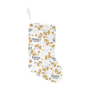 Cute beagle dog pattern background Christmas Stocking