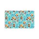 Cute sea otters fishe sea urchin pattern Doormat