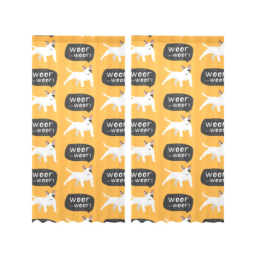 Bull Terrier Pattern Print Design 03 Gauze Curtain