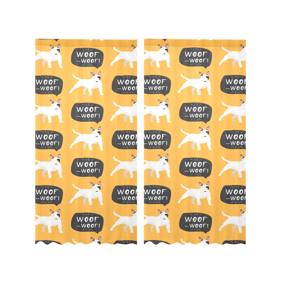 Bull Terrier Pattern Print Design 03 Gauze Curtain