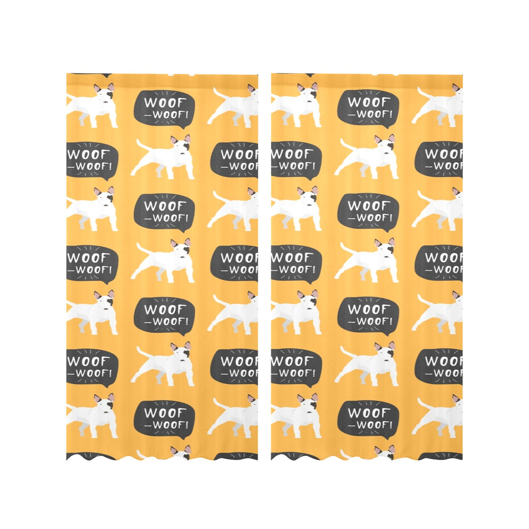 Bull Terrier Pattern Print Design 03 Gauze Curtain