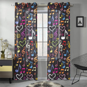 Music Notes Pattern Print Design 02 Gauze Curtain