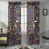 Music Notes Pattern Print Design 02 Gauze Curtain