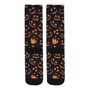 Halloween pattern Pumpkin background Crew Socks