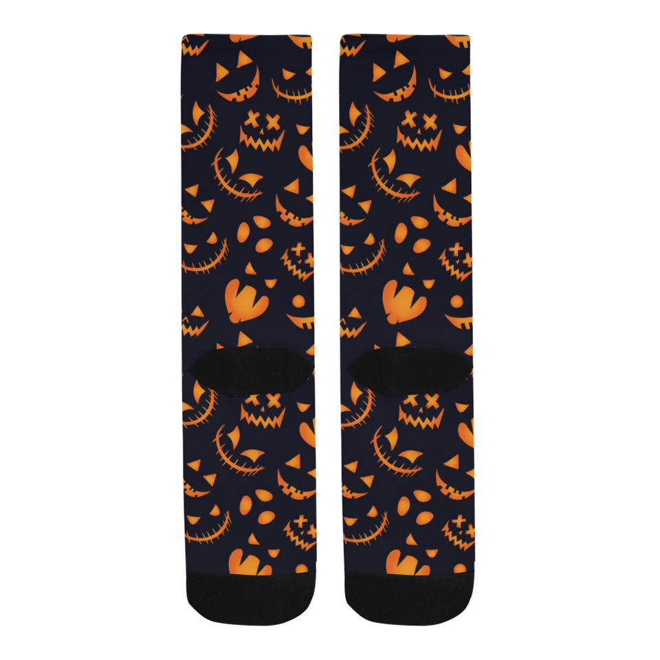 Halloween pattern Pumpkin background Crew Socks