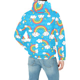 Rainbows Sky Clouds Pattern Men's Padded Hooded Jacket