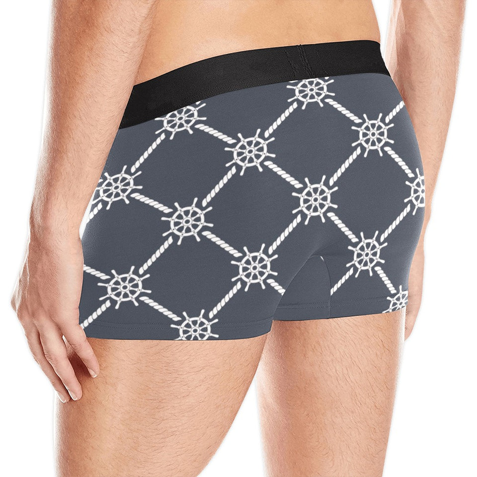 nautical steering wheel rope pattern Men's All Over Print Boxer Briefs Men's Underwear