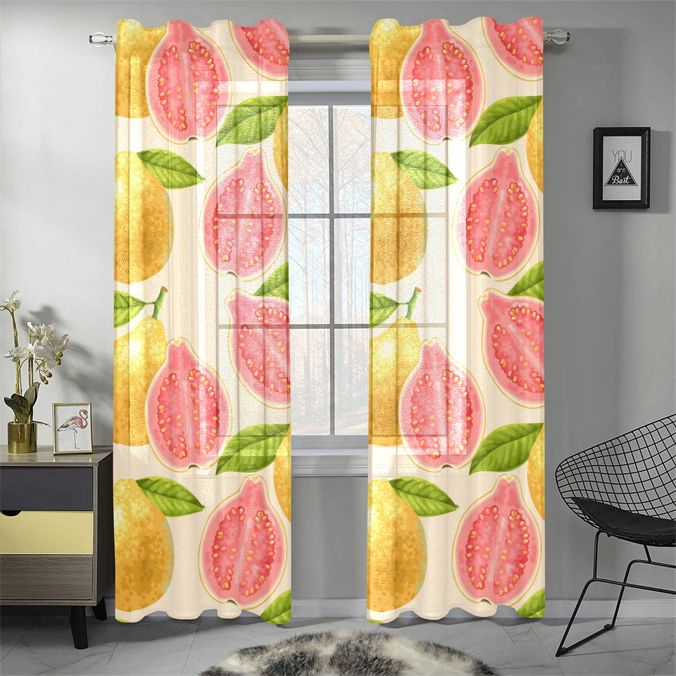 Beautiful guava pattern Gauze Curtain