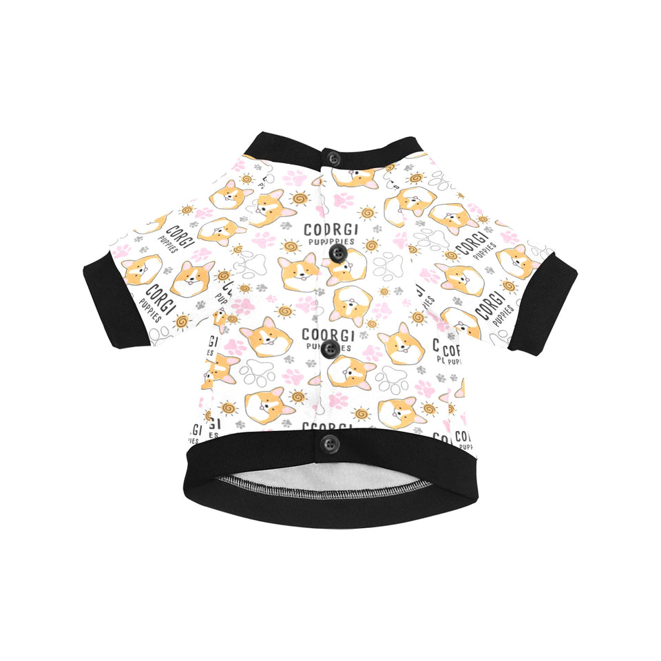 Corgi Dog Pattern All Over Print Pet Dog Round Neck Fuzzy Shirt