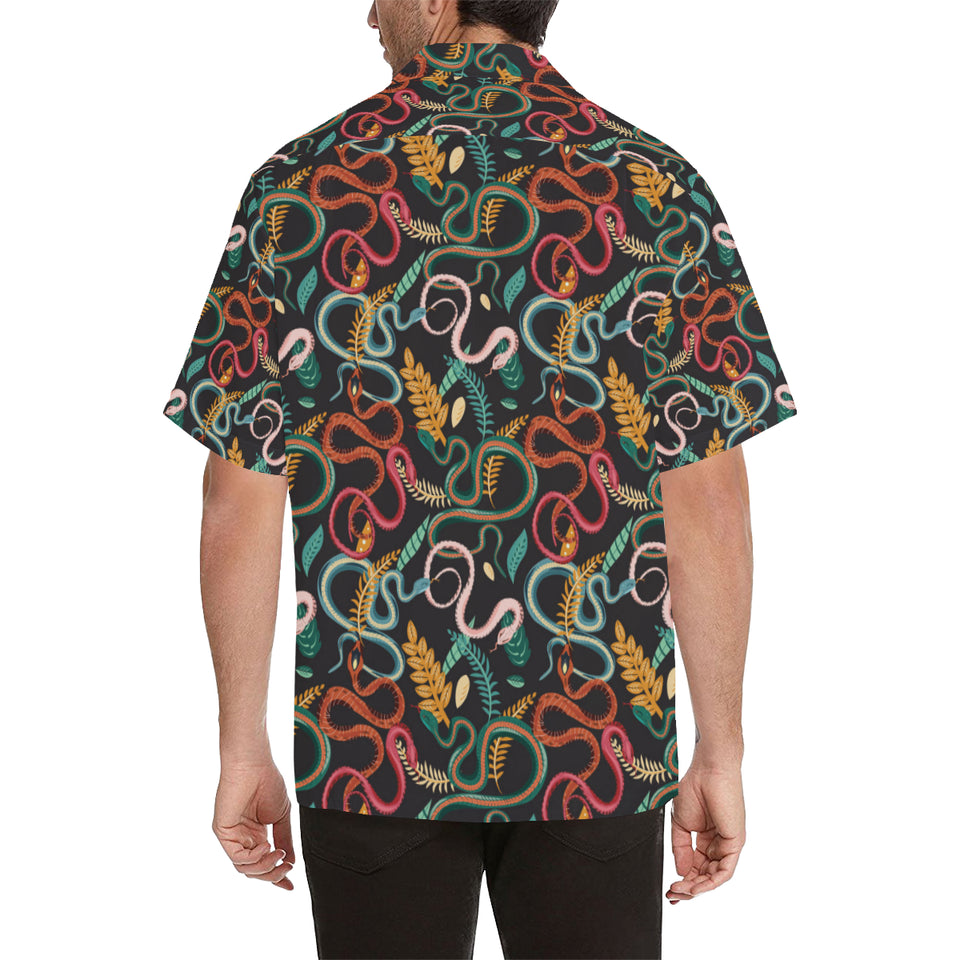 Colorful snake plant pattern Men's All Over Print Hawaiian Shirt