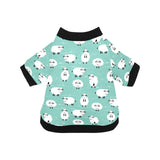 Cute sheep green background All Over Print Pet Dog Round Neck Fuzzy Shirt