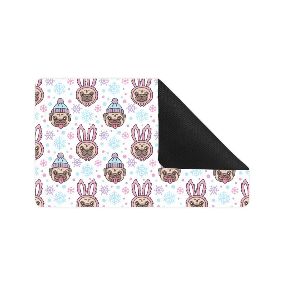 Cute pug hat rabbit costume pattern Doormat