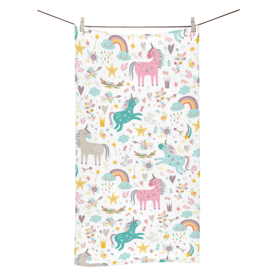 Colorful unicorn pattern Bath Towel