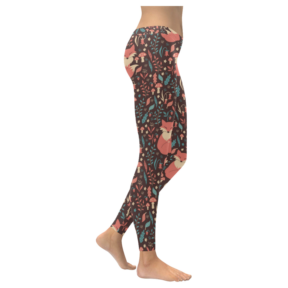 fox leaves mushroom pattern Women's Legging Fulfilled In US