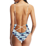 polar bear winter snow pattern Women's One-Piece Swimsuit
